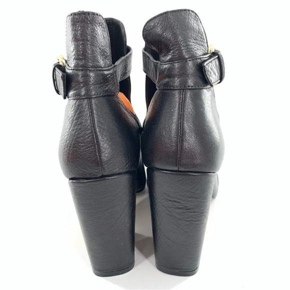Chinese laundry ankle booties 5.5 36 Bizarre black leather buckle chunky boots - Picture 4 of 12